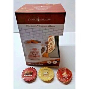Candle Warmers Illuminated‎ Fragrance Warmer w/3 Yankee Candle Wax Melts NIB